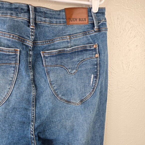 Judy Blue Skinny Jean Size 16W High Waisted Medium Blue Wash Tummy Control Denim - Picture 12 of 13